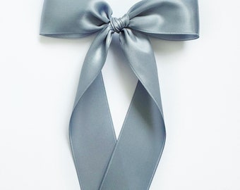 Luxe Satin Bow // Dusty Blue
