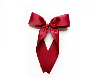 Luxe Satin Bow // Dark Red