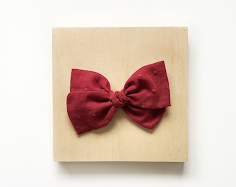 Ivy Bow // Dark Red Swiss Dot