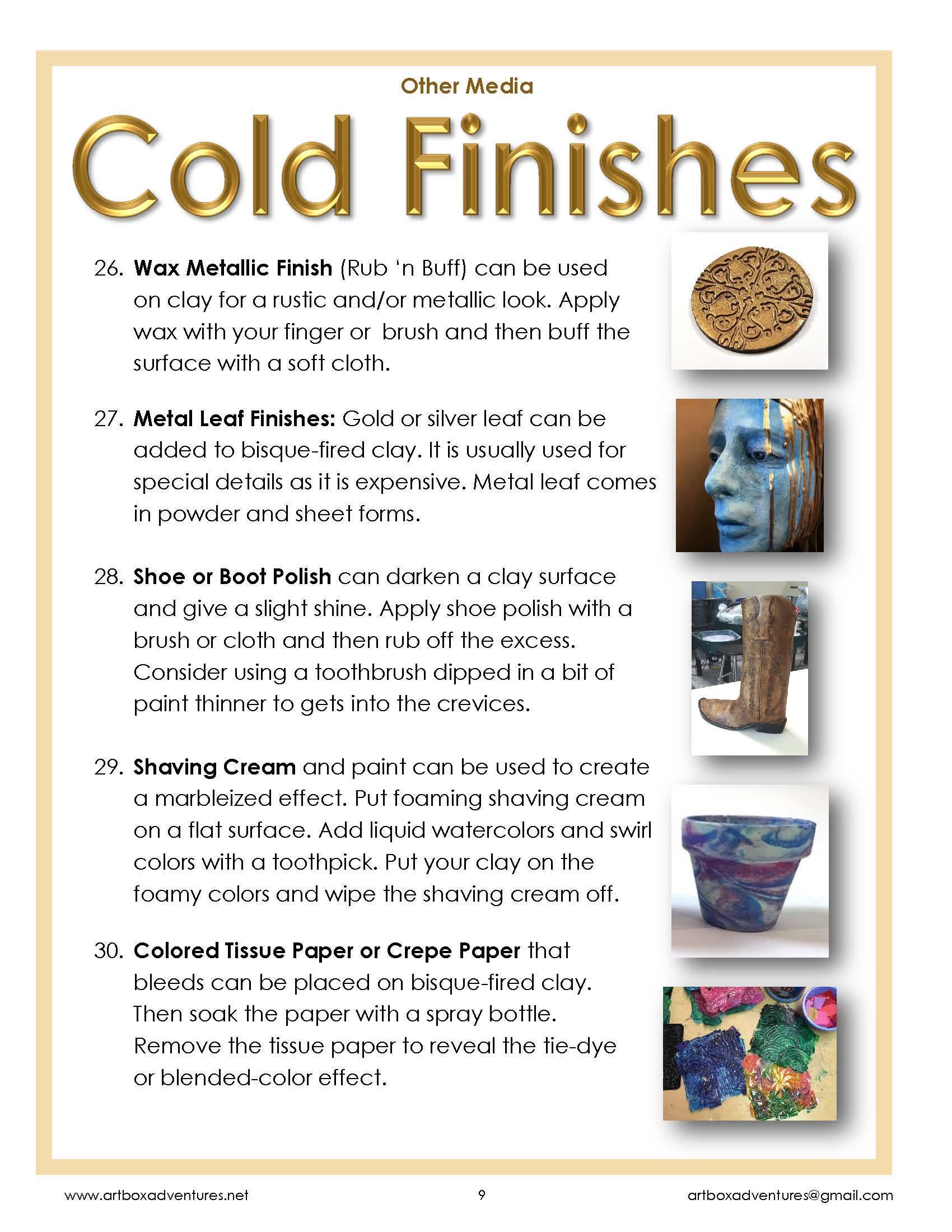 Cold Finishes for Ceramics- Over 30 Different Methods to Decorate and ...