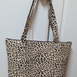 Animal print /leopard print bag made in a water repellent fabric