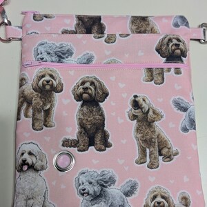 Hundespaziertasche aus Stoff mit Cockapoo-Motiv