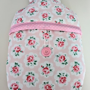 Cath Kidston Pale Pink Provence Rose fabric hot water bottle cover (with bottle)