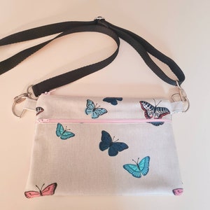 Handmade Waist bag/bum bag/fanny pack/Cross body  bag in Sophie Allport Butterflies fabric