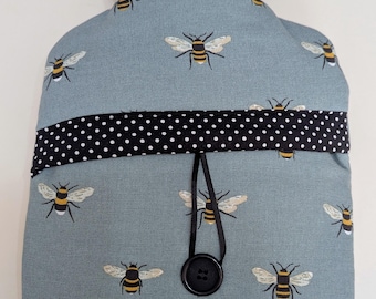 Sophie Allport Bees fabric hot water bottle cover (with bottle)