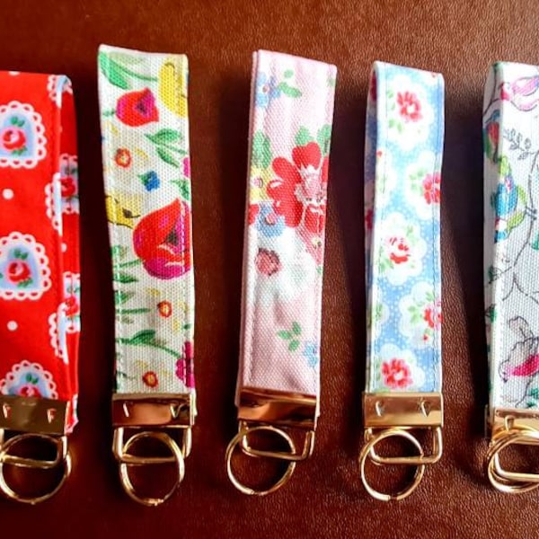 Cath Kidston fabric wristlet keychains