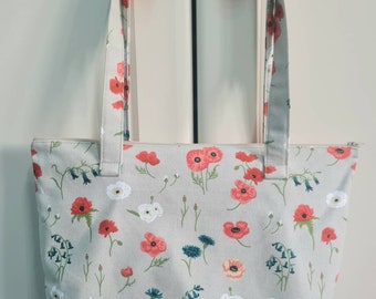 Tote/handbag made in Sophie Allport Poppy Meadow fabric