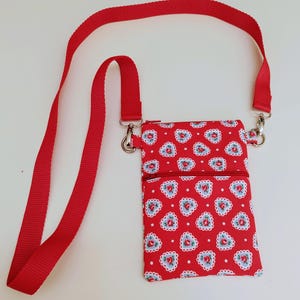 Borsa a tracolla/per telefono in tessuto Cath Kidston Hearts