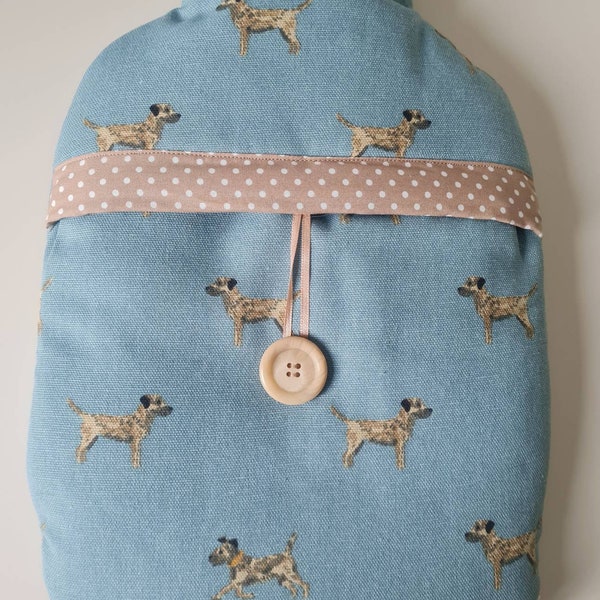 Sophie Allport Border Terrier fabric hot water bottle cover (with bottle)
