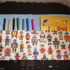 Cath Kidston Roboter Doodle Block und Stifteetui