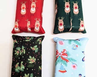 Porta pañuelos de tela navideños