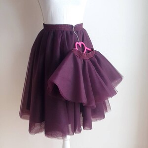 Mother and Baby Girl Matching Eggplant Purple Tutu - Mom Toddler Fluffy Princess Tulle Skirts - 1st Birthday Clothing - Gift for Mom