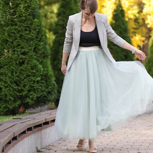 Tulle maxi skirt sage on sale