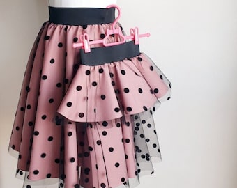 Mommy and Me Dusty Rose Polka Dot Tulle Skirts - Matching Mother Daughter Tutus