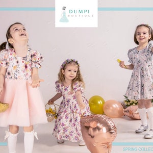 Matchy Dresses Easter Family Outfit Flower Girl Tulle Dress Gift for Mom Mommy and Toddler Clothes Family Photoshoot Outfit zdjęcie 4