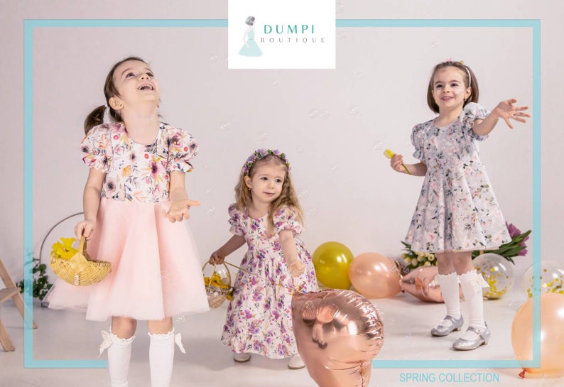 Matchy Dresses Easter Family Outfit Flower Girl Tulle Dress Gift for Mom Mommy and Toddler Clothes Family Photoshoot Outfit zdjęcie 4