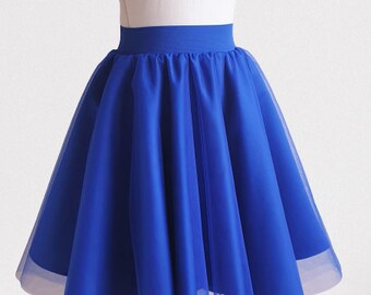 Woman Royal Blue Tulle Taffeta Skirt - High Waist Skirt - Women Tutu - Evening Wedding Outfit - Valentines Day Gifts