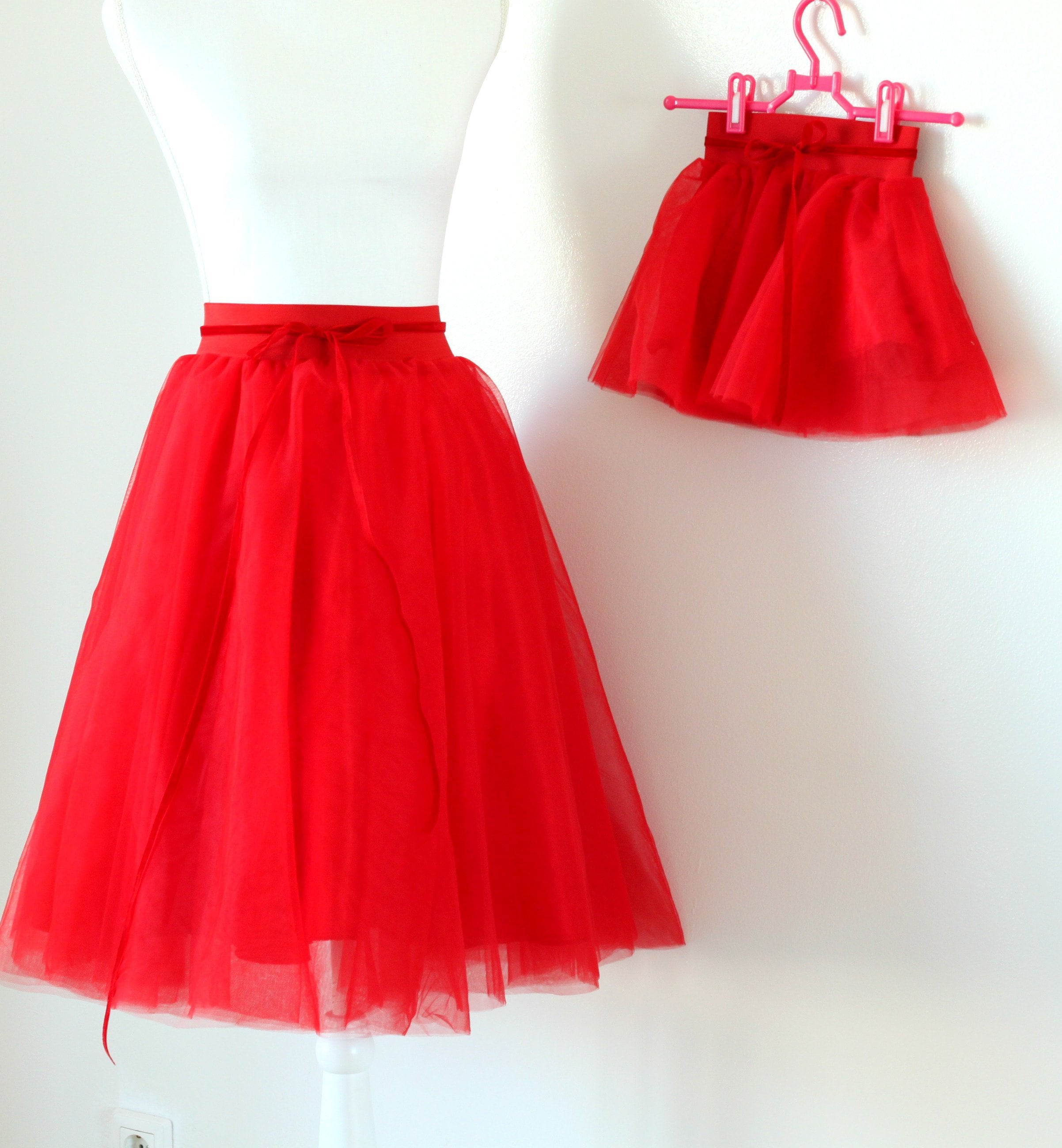 Mother Daughter Red Tulle Skirts Matching Tulle Outfit Puffy Princess Tulle Skirt Mommy Baby Tutu Wedding Flower Girls Etsy Canada