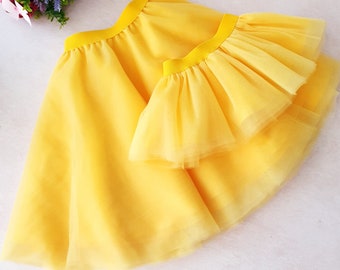 Gonne in tulle giallo sole per mamma e bambino abbinate - Tutu per il primo compleanno di mamma e bambino - Gonna intera - Tutù per mamma e figlia - Regalo per la festa della mamma