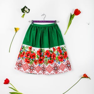 Matching Mom and Daughter Poppies Skirts/Matching Outfits/Skirt for girls/Mommy and baby skirts/Mother daughter skirt/Mommy and me clothing image 2