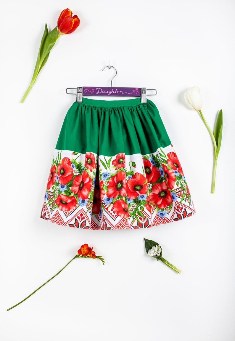 Matching Mom and Daughter Poppies Skirts/Matching Outfits/Skirt for girls/Mommy and baby skirts/Mother daughter skirt/Mommy and me clothing image 5