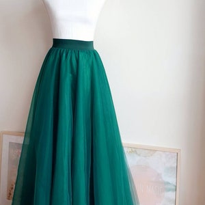 5 Layers Maxi Hunter Green Tutu - Jade Floor Xmas Length Skirt- Adult Rock Women Long Skirt- Wedding Bridesmaid Dress - Christmas Outfit