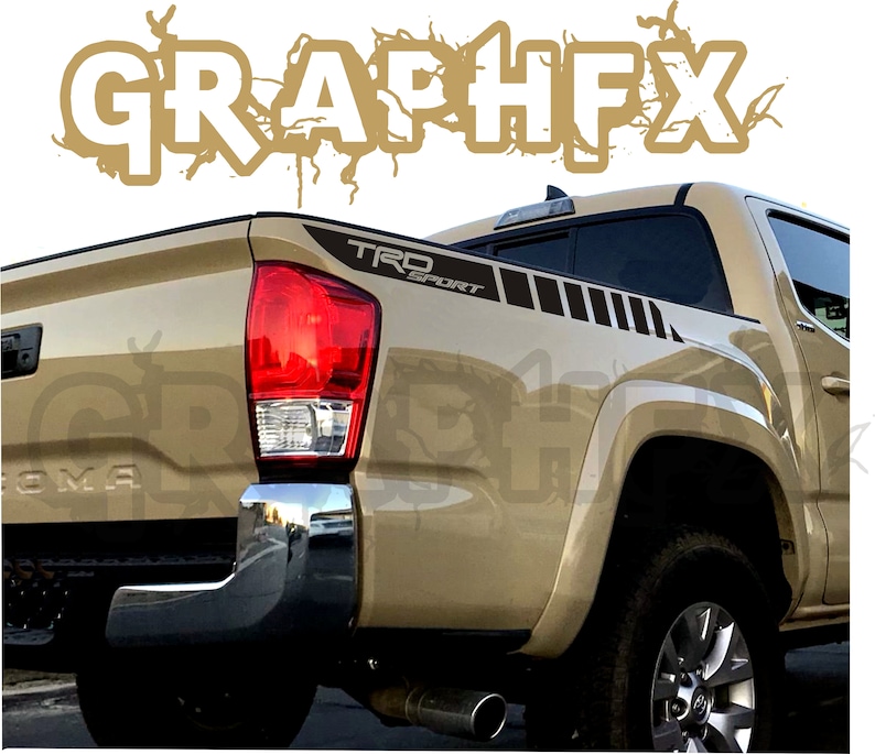 2X Rear Bedside Stripes Vinyl Decals For Toyota Tacoma 2004-2020 Truck