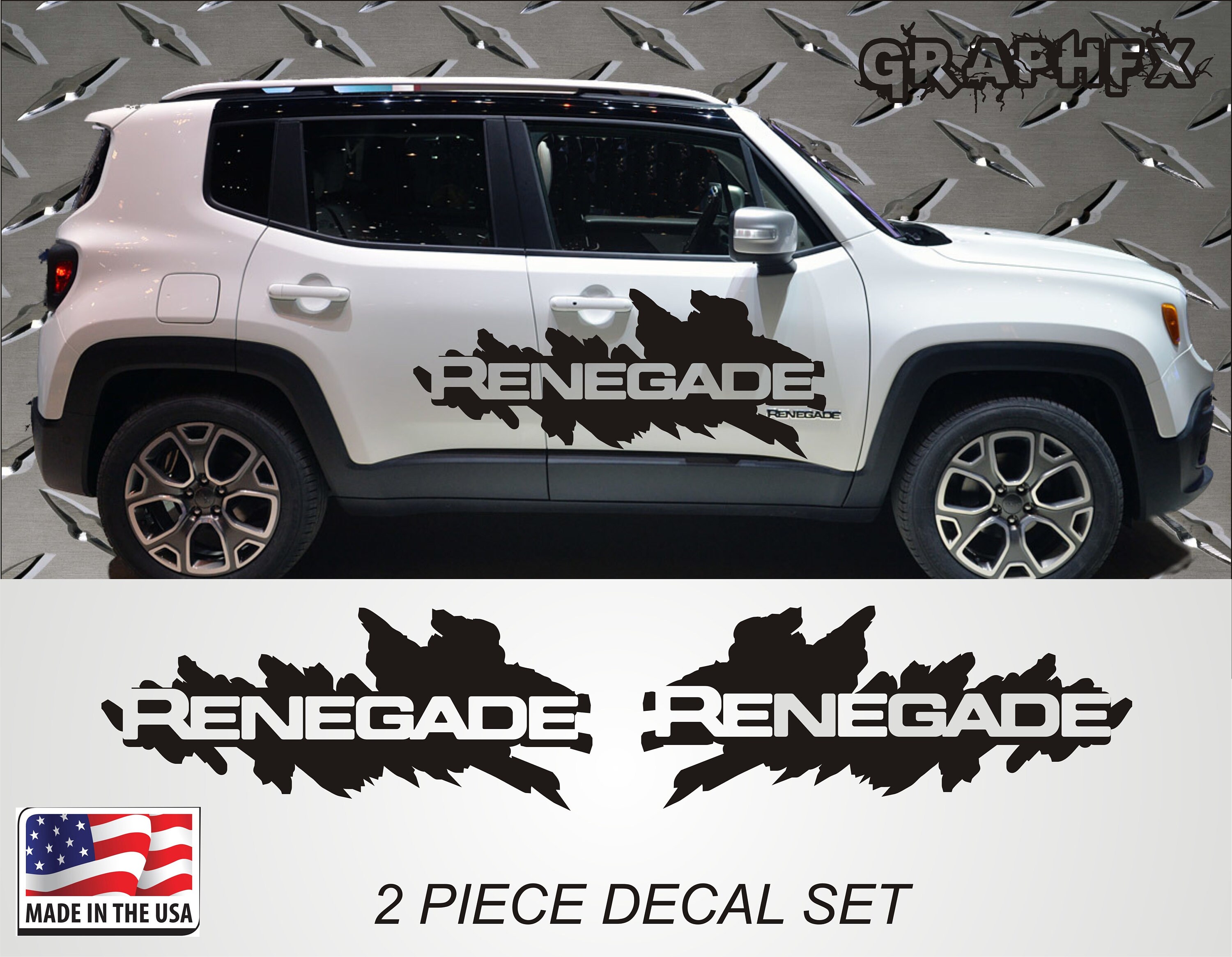 2 piece set vinyl decals Splash for Jeep Renegade graphics Etsy