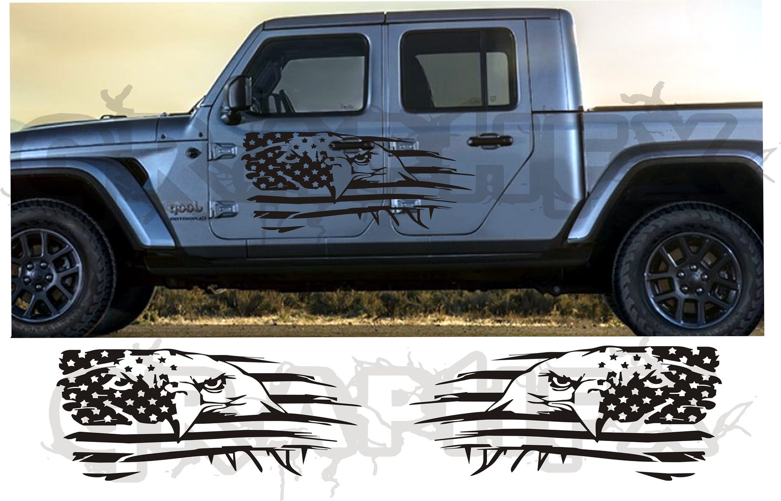 2X Side Vinyl Decals For Jeep Gladiator 20192020 Etsy
