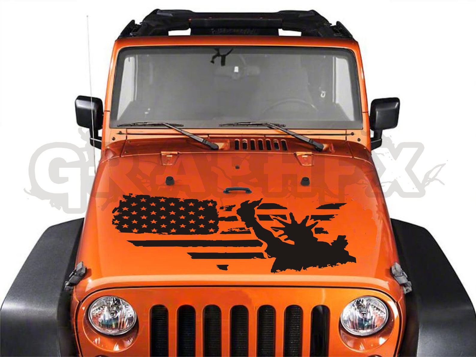 Vinyl Hood Decal For Jeep Wrangler Statue of Liberty Etsy