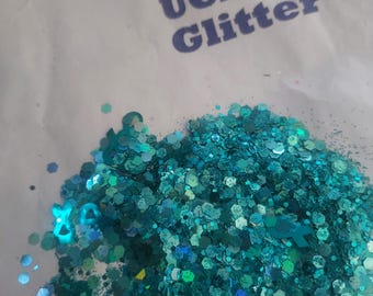 Teal Ribbon Glitter Mix, Ovarian Cancer Awareness, DIY Crafts