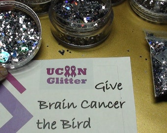 Gray Ribbon Glitter Mix, Brain Cancer Awareness, Resin Crafts