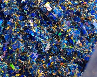 Rain & Lightning Glitter Mix – Iridescent Blue, Gold, Black, DIY Crafts
