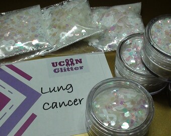 Lung Cancer Awareness Glitter Mix, White Ribbon Glitter for Resin, Crafts