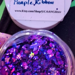 Purple Ribbon Awareness Glitter Mix for resin, DIY, crafts, jewelry, slime, high quality, beautiful sparkle – asstd sizes available