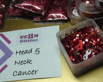 Head & Neck Cancer (Red/White Ribbon) Awareness Glitter Mix for resin, DIY, crafts, jewelry, high quality, sparkle – asstd sizes available