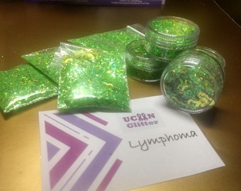 Lime Ribbon (Lymphoma) Cancer Awareness Glitter Mix (Give the Bird Avail too) 4 resin, DIY, crafts, jewelry, sparkle – asstd sizes available