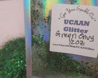 Green Envy glitter mix for scrapbooking, , DIY, crafts, jewelry, resin, nails. High quality, sparkle