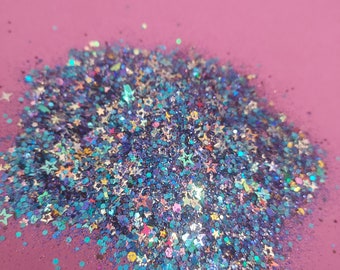 Galaxy Glitter Mix for resin, DIY, crafts, jewelry, slime, high quality, beautiful sparkle – asstd sizes available