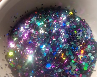 Midnight Run Chunky Glitter for resin, DIY crafts, jewelry, slime, sparkle, super bling– Purchase Supports Our Cause