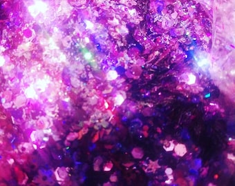 Purple Daisies Glitter Mix for resin, DIY, crafts, jewelry, slime, high quality, beautiful sparkle – asstd sizes available
