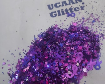 Purple Ribbon Awareness Glitter Mix for resin, DIY, crafts, jewelry, slime, high quality, beautiful sparkle