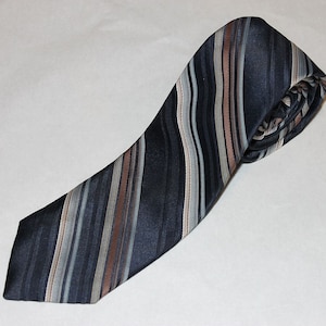 Vintage Extra Long Striped Navy Tie by Men at Large