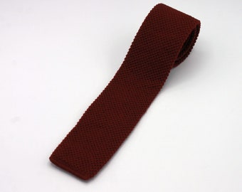 Block Stripe Skinny Acrylic /& Cotton Knitted Tie