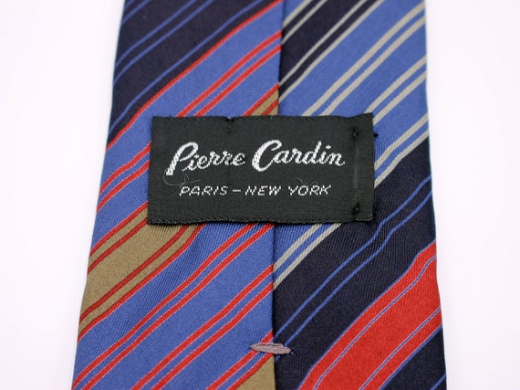 Vintage Multicolored Striped Tie By Pierre Cardin - image 3