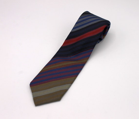 Vintage Multicolored Striped Tie By Pierre Cardin - image 1