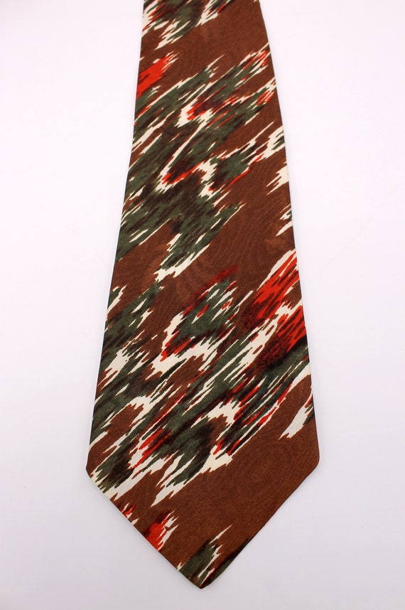 Vintage 1940s Brown and Green Abstract Swing Tie … - image 5