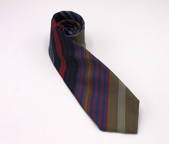 Vintage Multicolored Striped Tie By Pierre Cardin - image 2