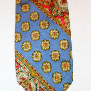 Vintage Blue Bold Patterned Lanvin Necktie