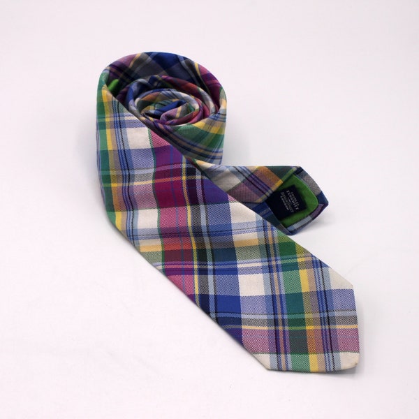 Green, Pink, and Blue Plaid Tie by Charles Tyrwhitt